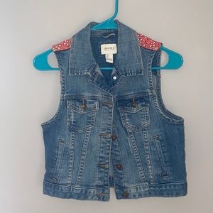 Forever 21 Denim Vest with Bandana Patches Country Concert - Size Small